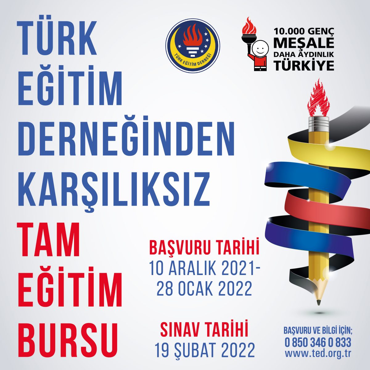 TÜRK EĞİTİM DERNEĞİNDEN KARŞILIKSIZ TAM EĞİTİM BURSU